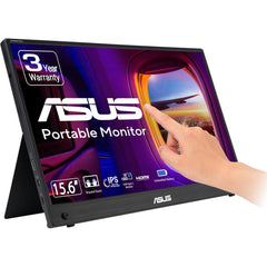 Asus Zenscreen Mb16aht 15.6" Touch Portable Monitor Full Hd Ips 10 Point Touch, Mini Hdmi, Ergo Kickstand, Tripod Socket, Asus Flicker Free & Low Blue Light Technologies, 262k Display Colors, Eye Care Technology, Black