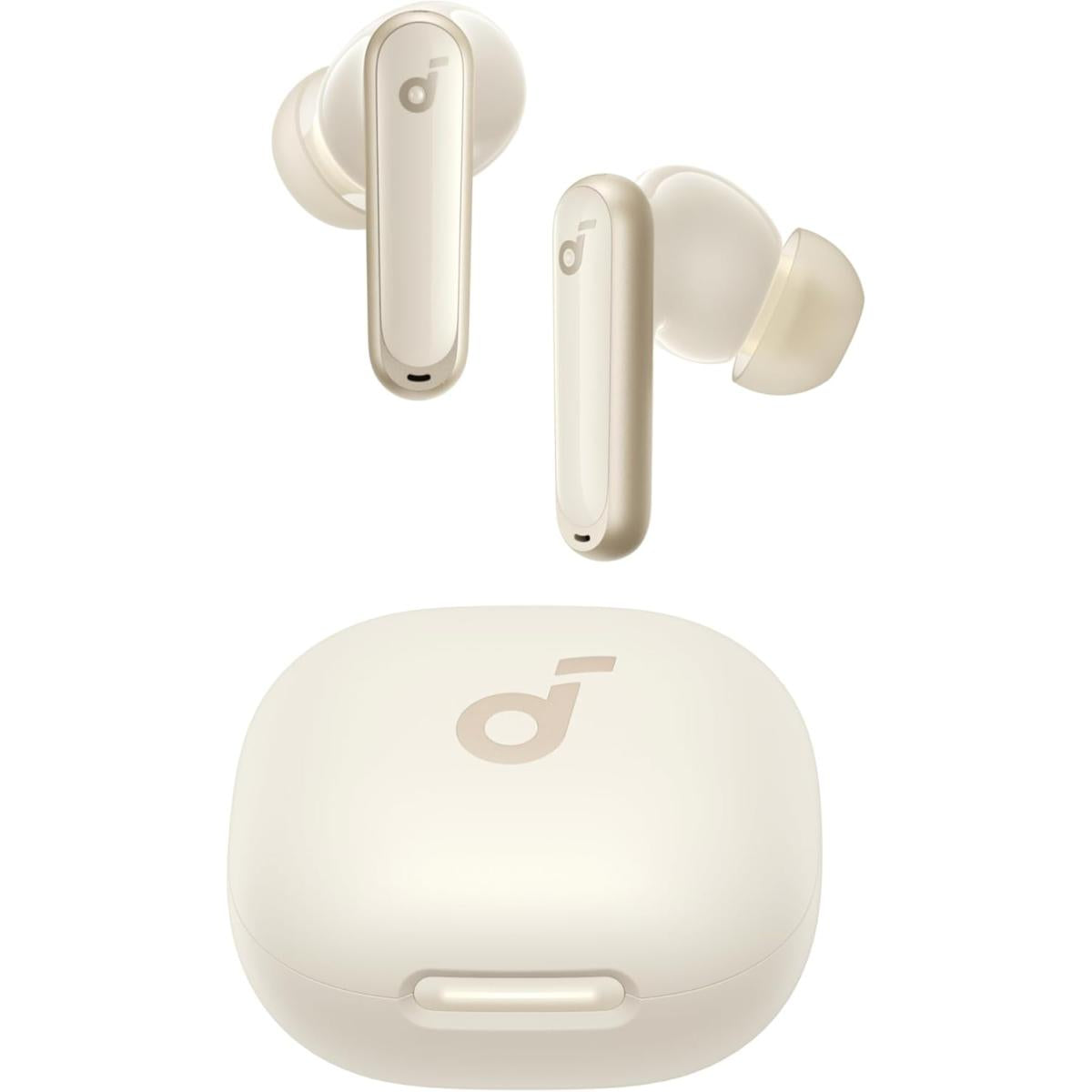 Anker Soundcore P40i Bluetooth Headphones, 11mm Drivers, Adaptive Anc, 6 Mics, Ai Clear Calls, Wireless Charging Compatible, Bt5.3, Ipx5 Water Resistant, Up To 60h Playtime, Built In Phone Stand Oat White - CompuMe