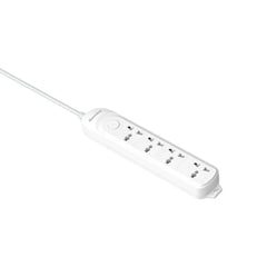 HUNTKEY DMA-401 POWER STRIP 4 UNIVERSAL OUTLETS 1.5 METER EXTENSION CORD, SURGE & OVERLOAD PROTECTION, 2500W 10A MK PLUG