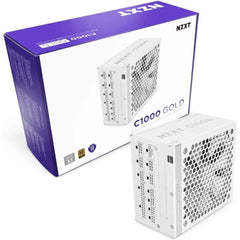 NZXT C1000, 1000W 80+ Gold Full Modular ATX (3.1) (PCIe 5.1) Gaming Power Supply w/ 135mm fluid dynamic bearing fan with Zero Fan Mode (White) | PA-0G2BW-UK |
