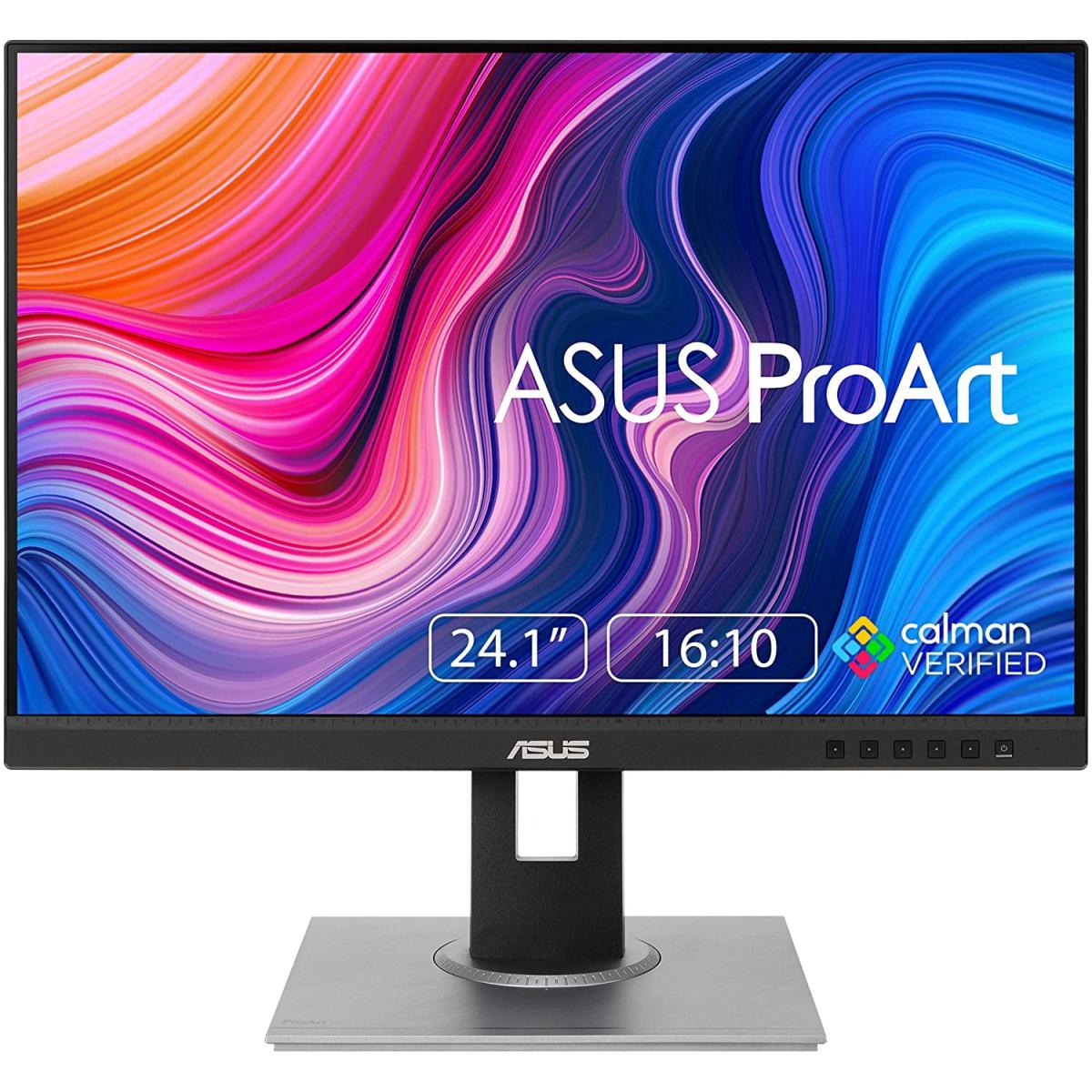 Asus Proart 24" Ips Pa248qv Wuxga 16:10 Monitor 100% Srgb/rec.709 Δe < 2, Ips Calman Verified Anti Glare Tilt Pivot Swivel Height Adjustable, Black