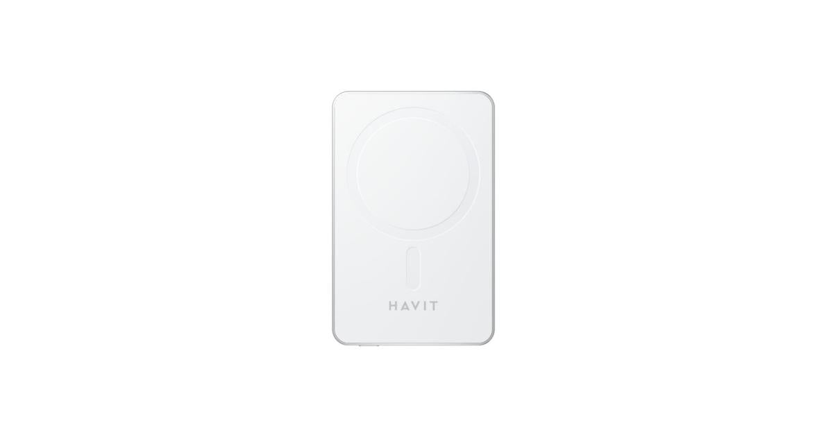 HAVIT PB5216 5000mAh Magnetic Wireless Power Bank - White, gaming accessories