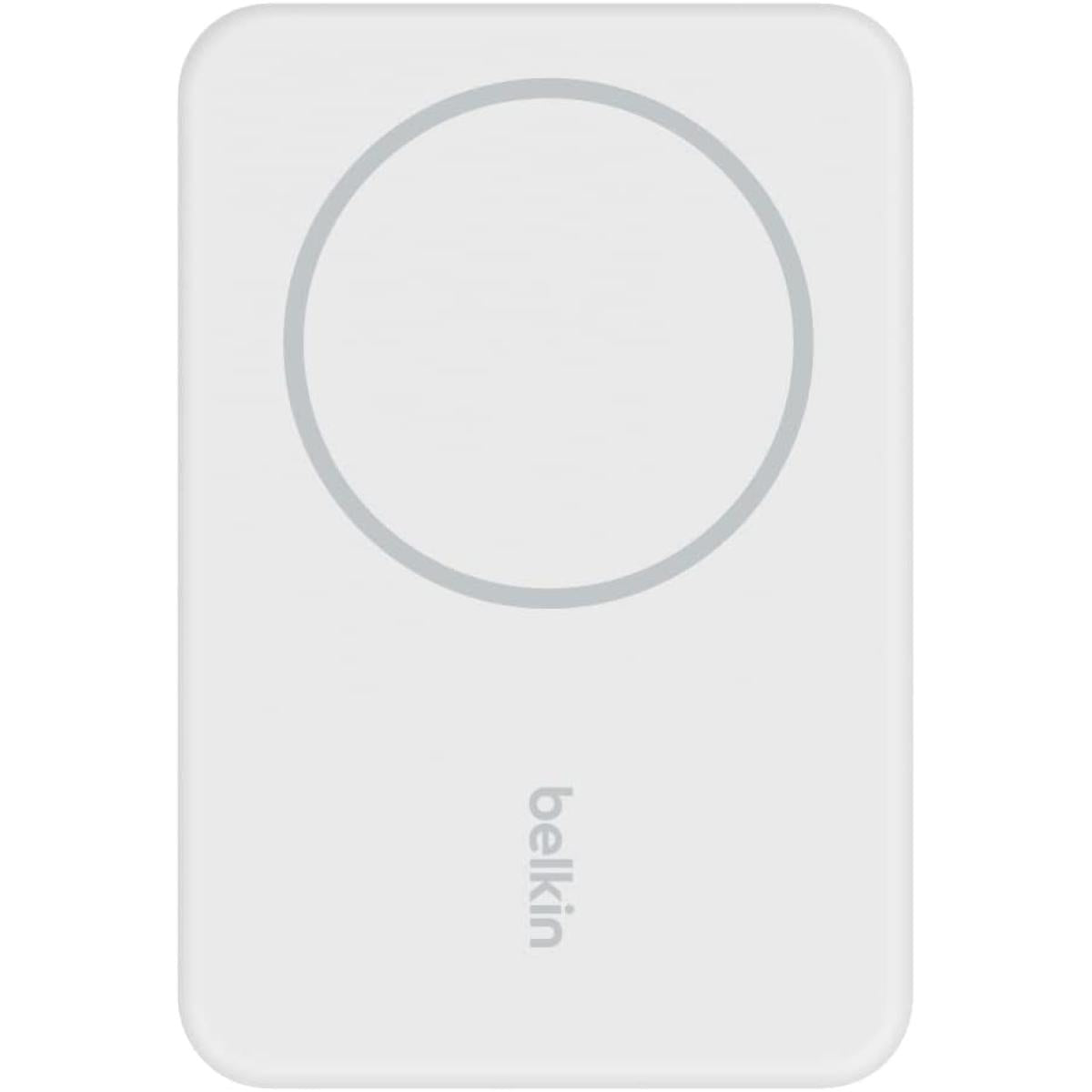 Belkin BoostCharge Wireless Power Bank 5000mAh MagSafe Charger 7.5W, Built-in Pop-up Kickstand - iPhone 17, Air, Pro, Pro Max, AirPods, Apple Watch, Google Pixel 10, etc. - White