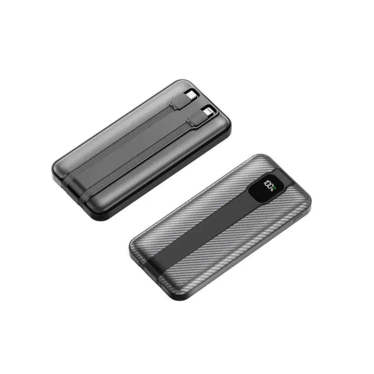 Huntkey PL02-10K 10000mAh Digital Display Power Bank with Built-in Dual Cables 22.5W -Black