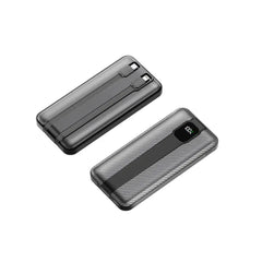 Huntkey PL02-10K 10000mAh Digital Display Power Bank with Built-in Dual Cables 22.5W -Black