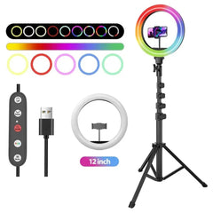 Proove Halo12 Rgb Ring Led Lamp (12inch) With Tripod White - CompuMe