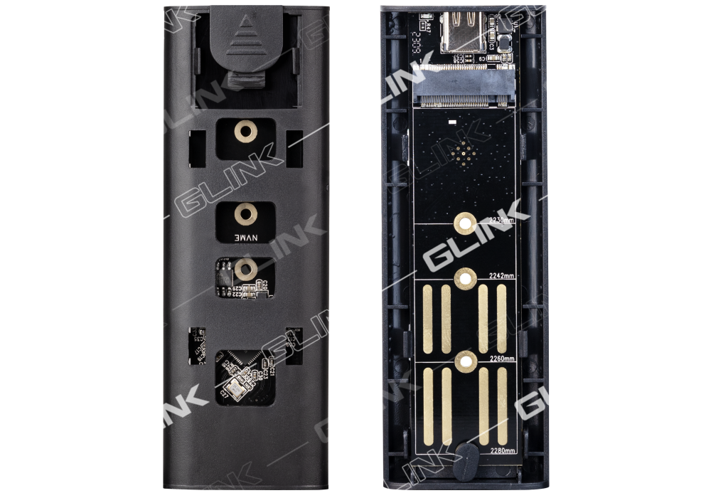 GLINK GHD-036 - External Type-C SSD Enclosure, NVMe/NGFF M.2 Support, 10Gbps Transfer Speed, Compact Metal Housing