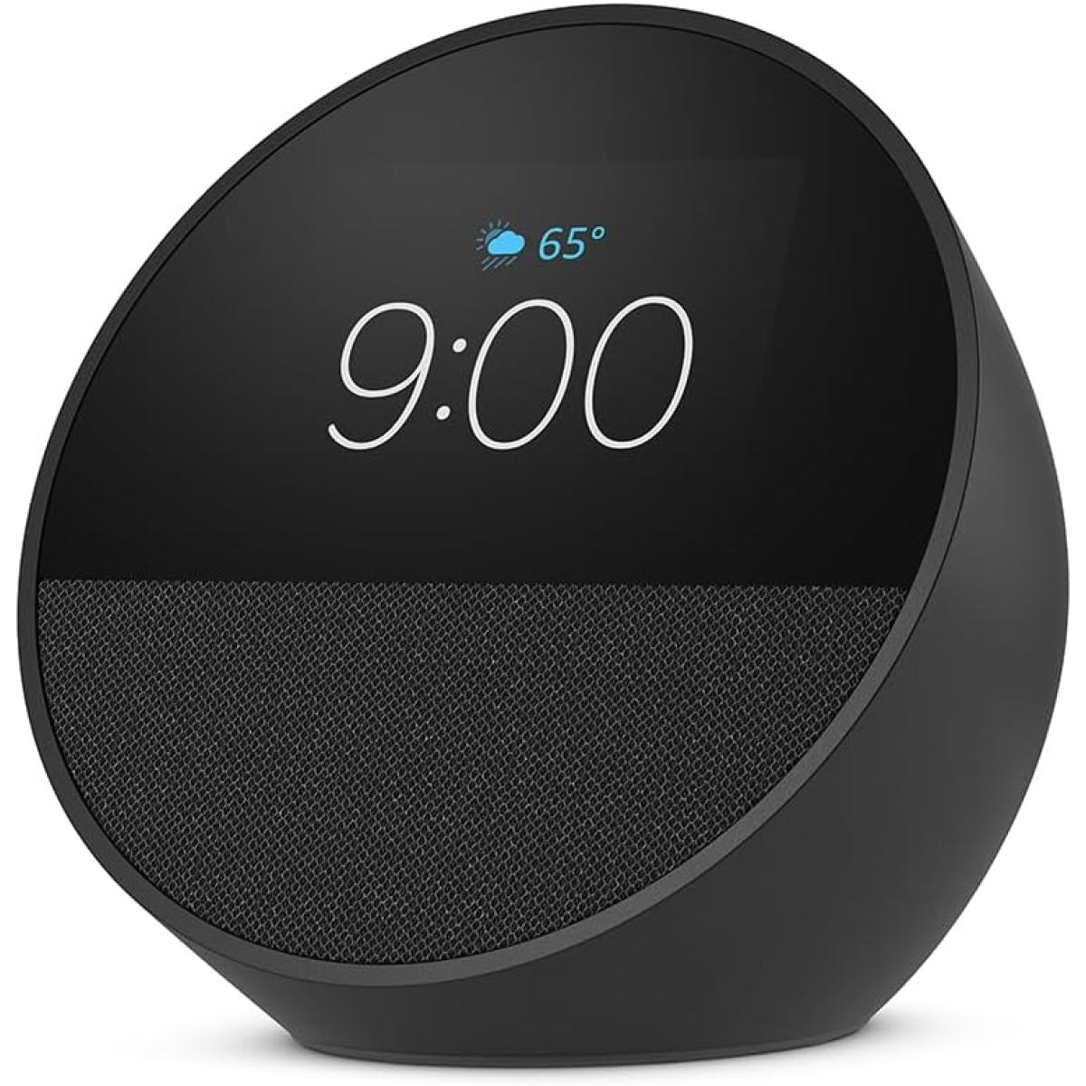 Amazon Echo Spot (2024 Release) Smart Alarm Clock With Vibrant Sound + Alexa, Black