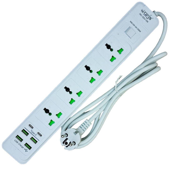 Power Socket - 5 Socket - 2 Port Type-C - 4 Port USB - 2500W