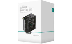 DeepCool AK400 Digital SE 1850 RPM PWM CPU Air Cooler 4 Heatpipes Chip Cooling Heatsink w/ w/ ARGB LED Strip & Digital Screen Displays , Black