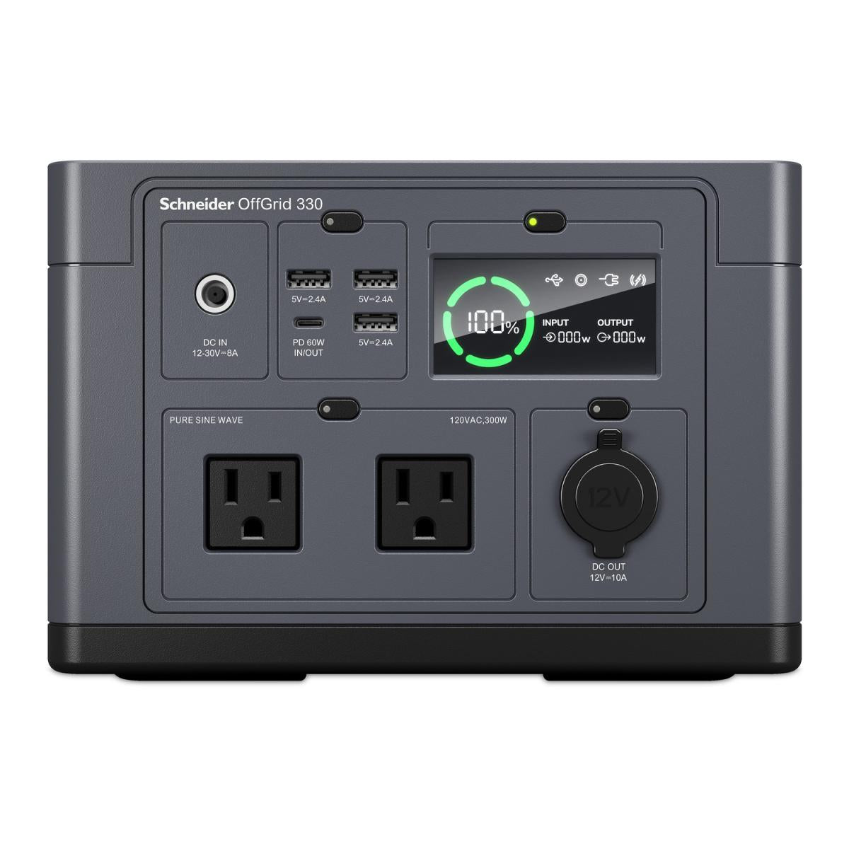 Schneider OffGrid Portable Power Station 330 120V 332Wh Lithium-ion