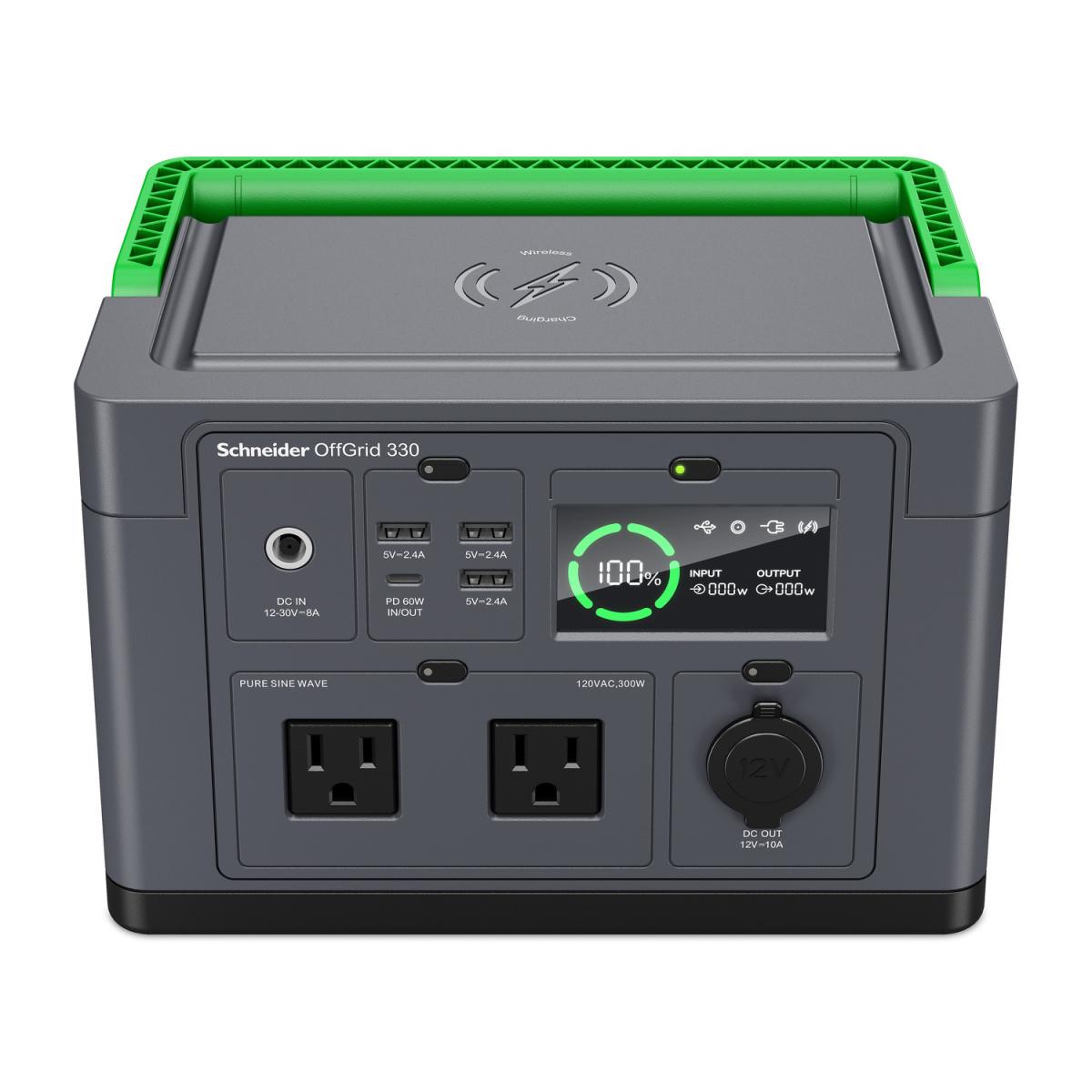 Schneider OffGrid Portable Power Station 330 120V 332Wh Lithium-ion