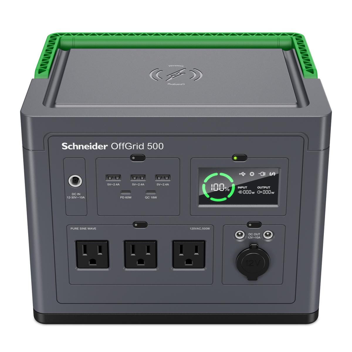 Schneider OffGrid Portable Power Station 500 120V 517Wh Lithium-ion