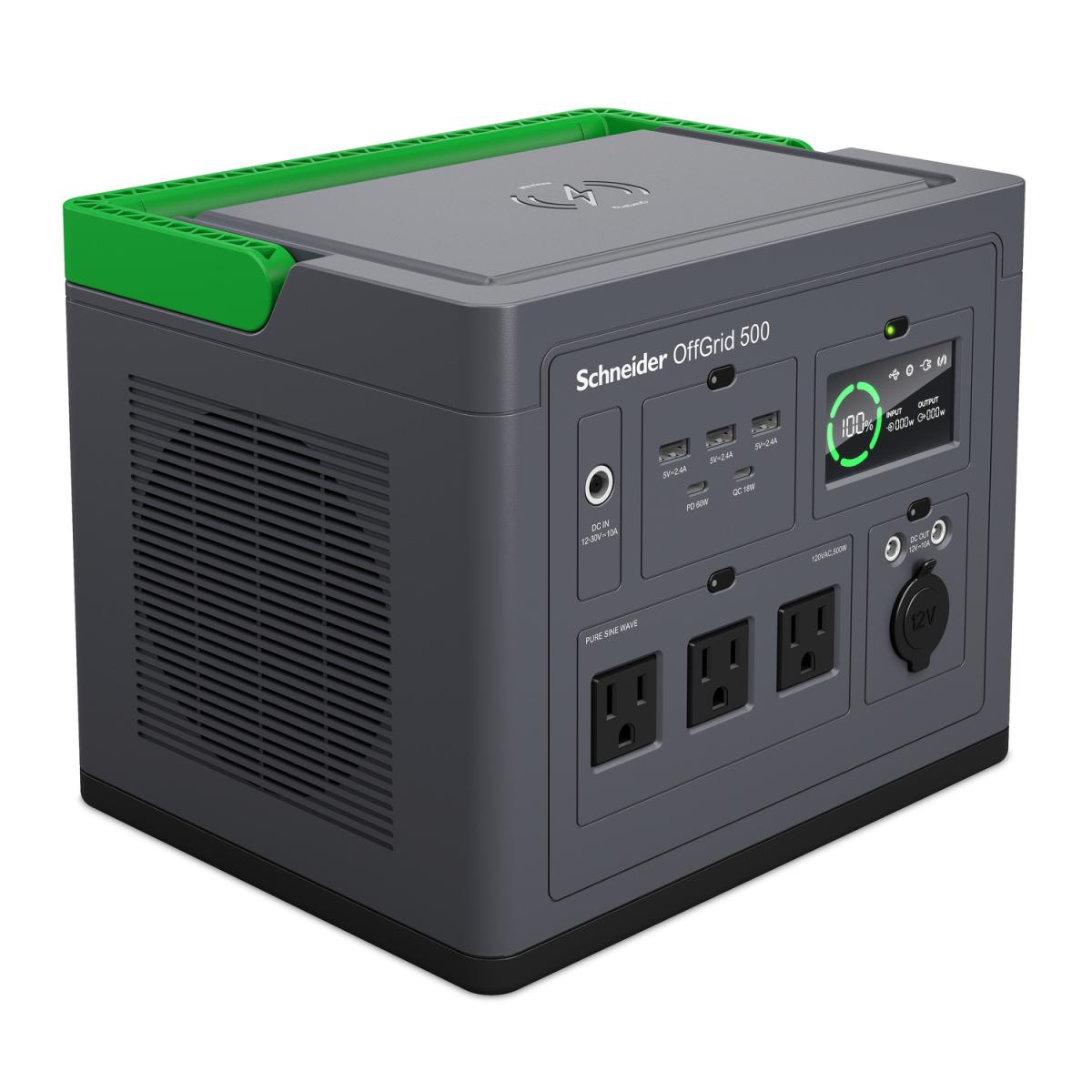 Schneider OffGrid Portable Power Station 500 120V 517Wh Lithium-ion