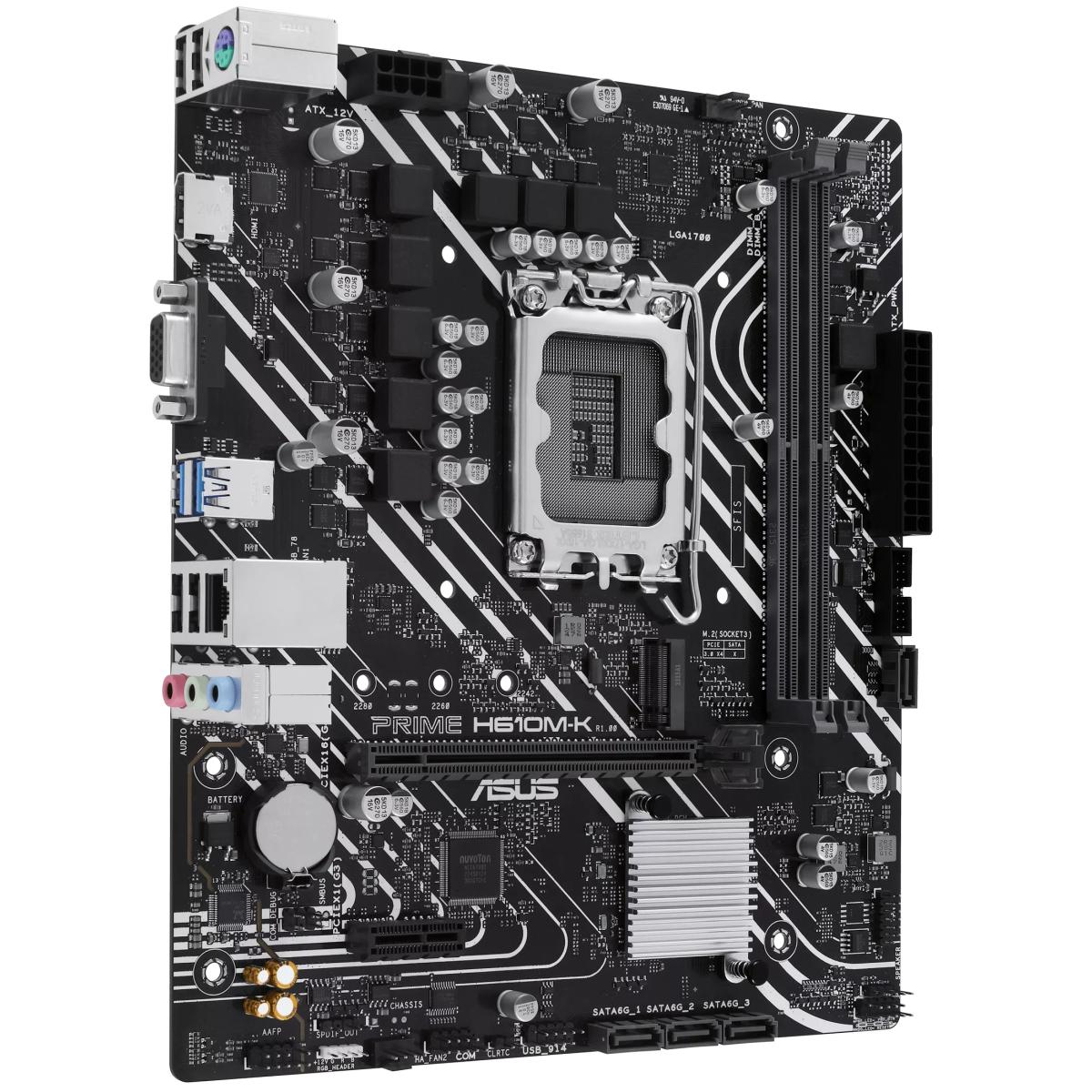 ASUS PRIME H610M - K DDR5 LGA 1700, Intel 14th 13th 12th M.2, PCIe 4.0, USB 3.2 GEN1 - mATX Motherboard