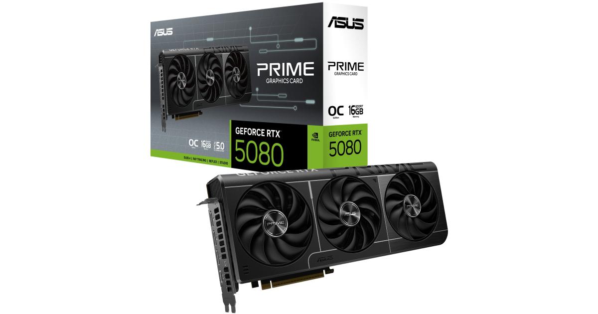 ASUS PRIME GeForce RTX 5080 16GB GDDR7 OC Edition - Graphics Card