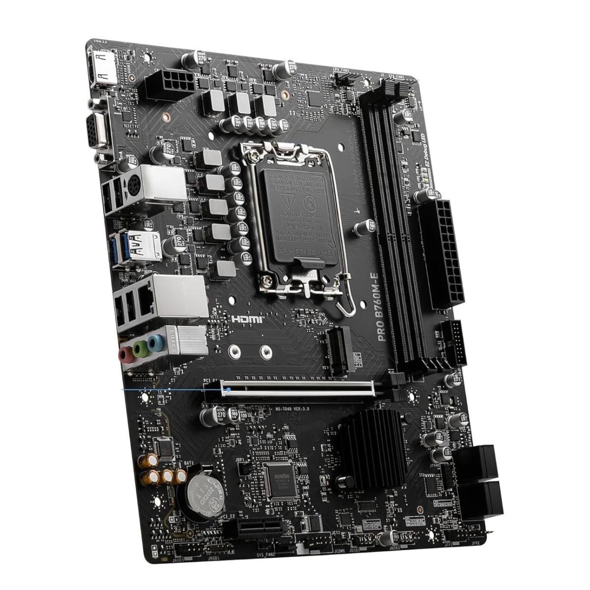 MSI PRO B760M - E, Intel 14th 13th 12th Series, LGA 1700/DDR5/PCIe 4.0/1xM.2 - mATX Gaming MotherBoard