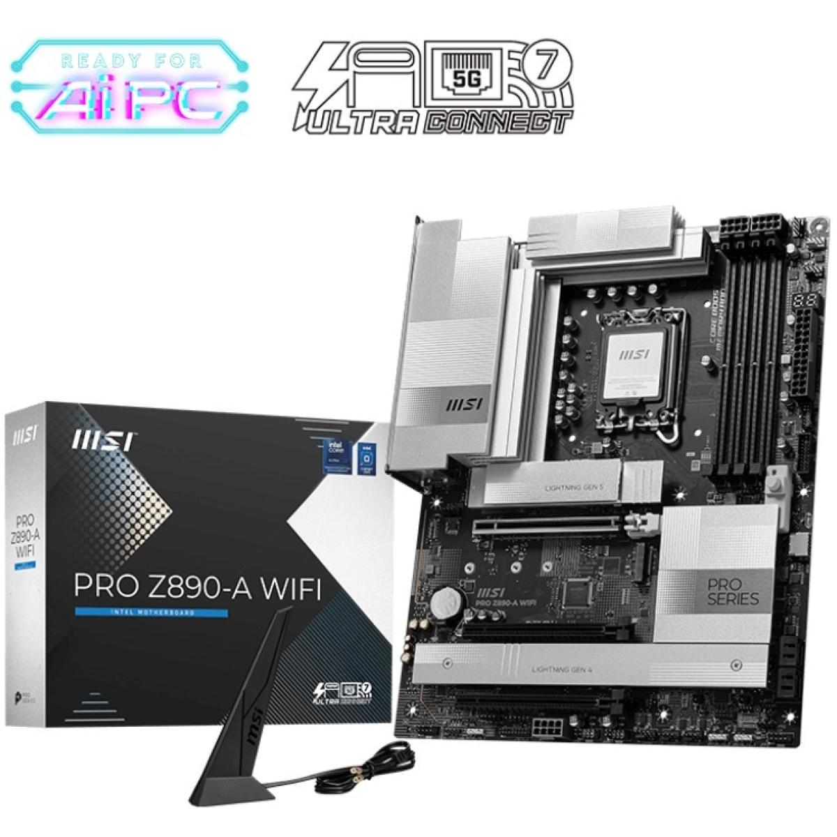 MSI PRO Z890-A WIFI (Wi-Fi 7), Intel Core Ultra (Series 2), LGA 1851/DDR5/PCIe 5.0/4xM.2 - ATX Gaming MotherBoard | PRO Z890-A WIFI | - CompuMe