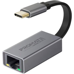 Promate Gigalink C Usb C Adapter Premium Aluminium Alloy Full Speed Usb Type C To 10/100/1000mbps Rj45 Gigabit Ethernet - CompuMe