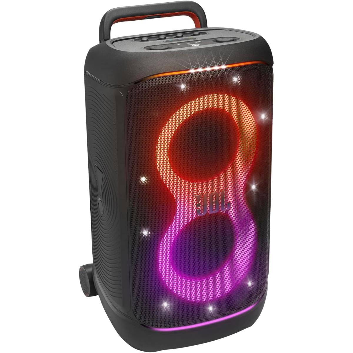 Jbl Partybox 520 Portable Battery Powered Party Speaker With Ai Sound Boost, Up To 15 Hours Of Play Time, Ipx4 Splash Proof, Multi Speaker Conneion By Auracast, And Telescopic Handle Black