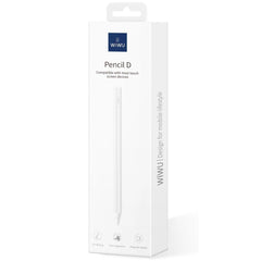 Wiwu Pencil D 2 In 1 Universal Stylus, Tilt & Pressure Sensitivity, Fast Charging, Ergonomic Design Ios & Android Touch Screens White