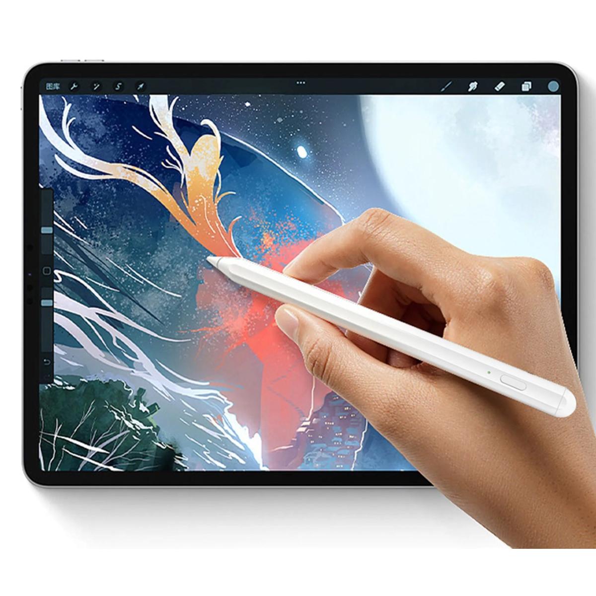 WiWU Pencil D 2 - in - 1 Universal Stylus, Tilt & Pressure Sensitivity, Fast Charging, Ergonomic Design iOS & Android Touch Screens - White