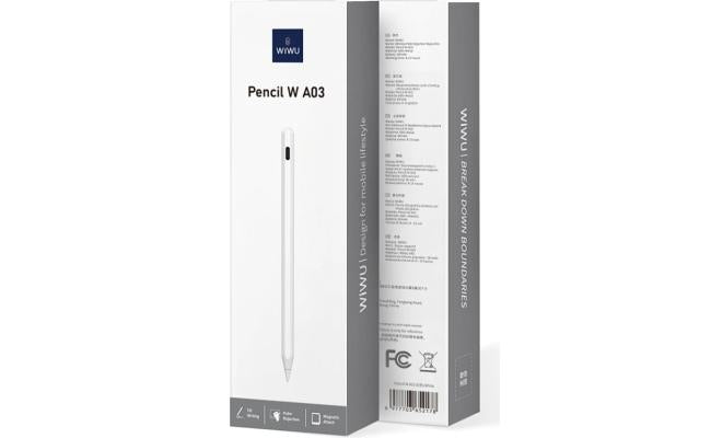 WiWU Pencil W A03 Magnetic Charging Stylus Pen for iPad - White with tablet accessories