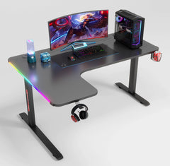 FEEX D2200 Gaming Desk - Black / 140x80cm / Right