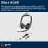Poly Blackwire 5220 Stereo USB-C Headset, 32mm Driver Size, Omnidirectional Microphone Style, 3.5mm Plug + USB-C & USB-A Adapter Connectivity, Black | 8X231AA