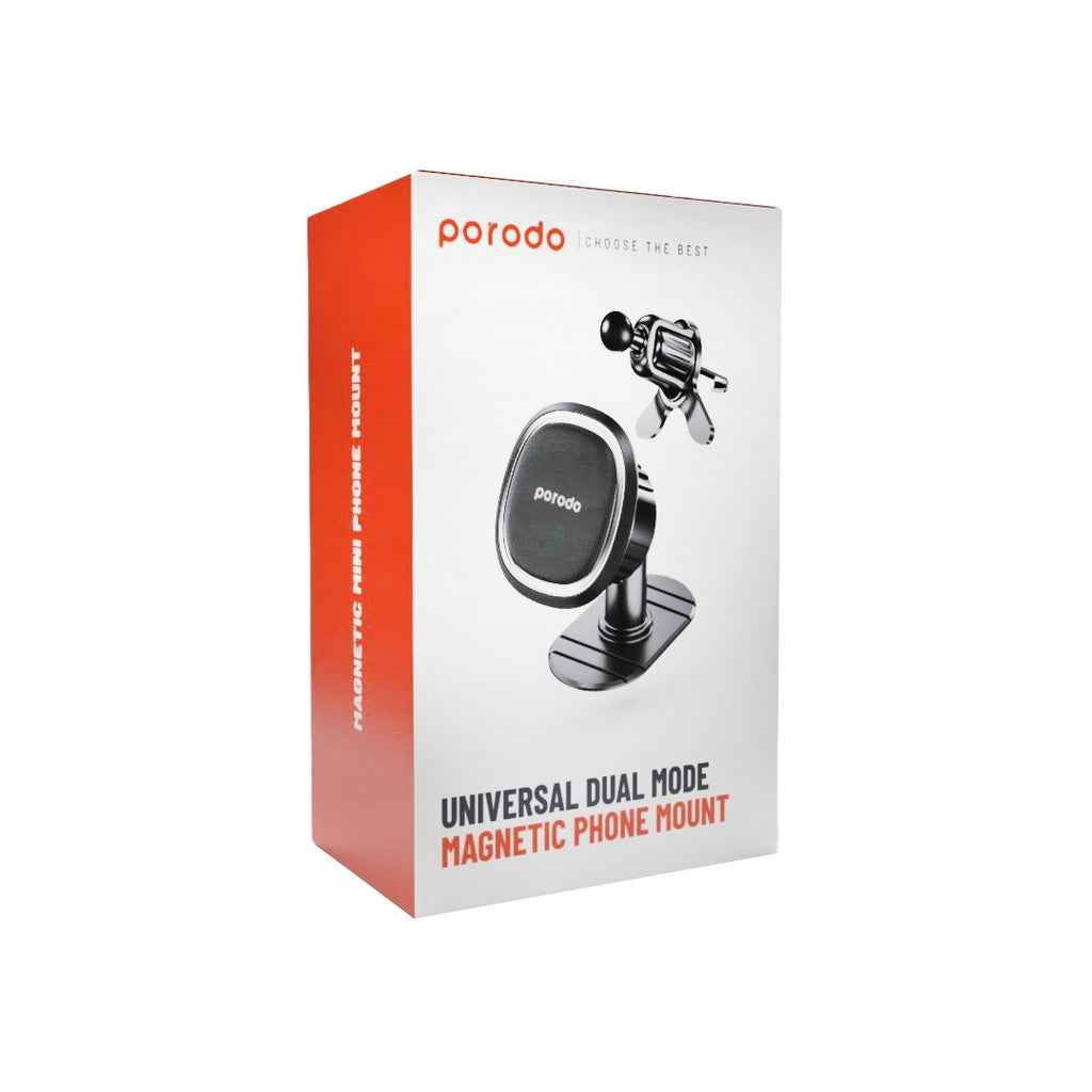 Porodo Universal Dual Mode Magnetic Phone Mount - Black Porodo Universal Dual Mode Magnetic Phone Mount - Black