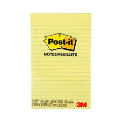 Post-it Notes Canary Yellow Lined 100 sheets, 2 pads
