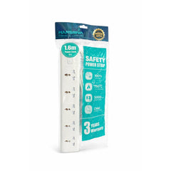 MARSRIVA Safety Power Strip 1.6 meter EU - 5xSockets Power - LC - PS501 - EU
