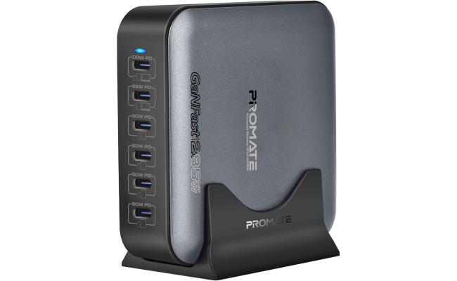 Promate Powerbase GAN285 285w Gan Charging Station, 1.5 meter, USB cable