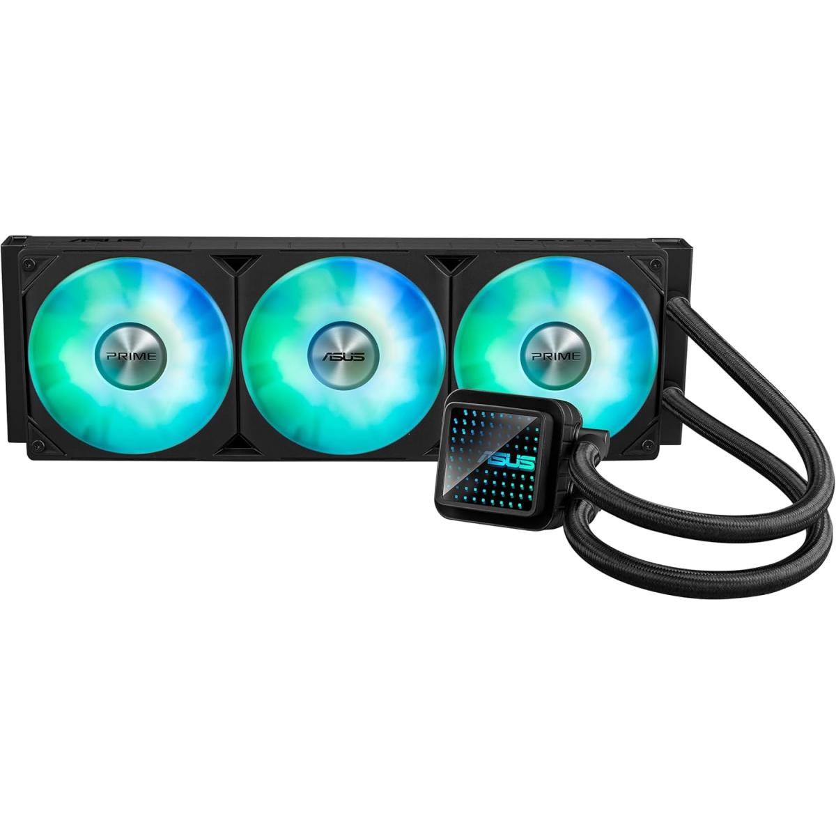 ASUS Prime LC 360 ARGB All-In-One 360mm High Performance Liquid CPU Cooler, Customizable Infinity Mirror Lenses w/ 3x120mm Pre-installed ARGB Fans | Prime LC 360 ARGB | - CompuMe