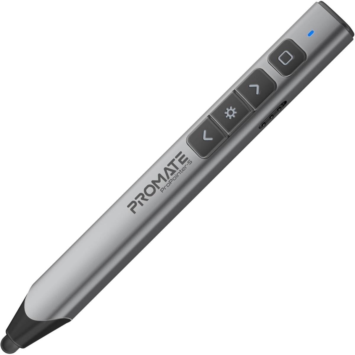 Promate Wireless 2-in-1 Presenter with Multifunctional Stylus, 2.4GHz RF Connectivity, Brilliant Green 200m Laser Pointer, 50m Range, One-Touch Presentation Control - Black Promate Wireless 2-in-1 Presenter with Multifunctional Stylus, 2.4GHz RF Connectivity, Brilliant Green 200m Laser Pointer, 50m Range, One-Touch Presentation Control - Black