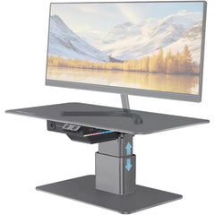 Promate Raizer 8 In 1 Eleric Monitor And Laptop Riser Stand, Multi Funional Adjustable Height With Built In Usb Hub, 18w Usb C Power Delivery Port, 5gbps Usb 3.0 Data Transfer Port With Rgb Light Black - CompuMe