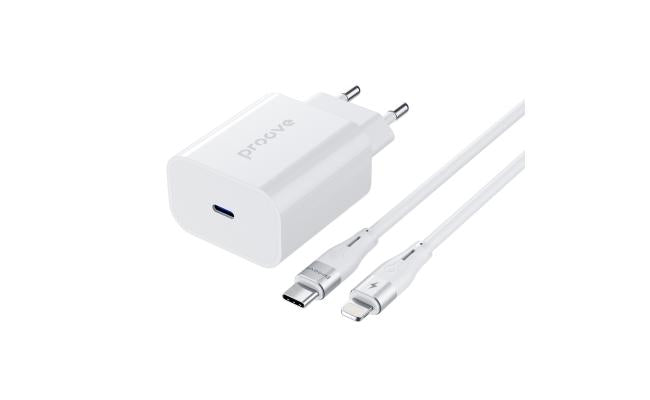 Proove Rapid Pd Wall Charger Type C 20w With Cable Usb C Lightning White Proove Rapid Pd Wall Charger Type C 20w With Cable Usb C Lightning White