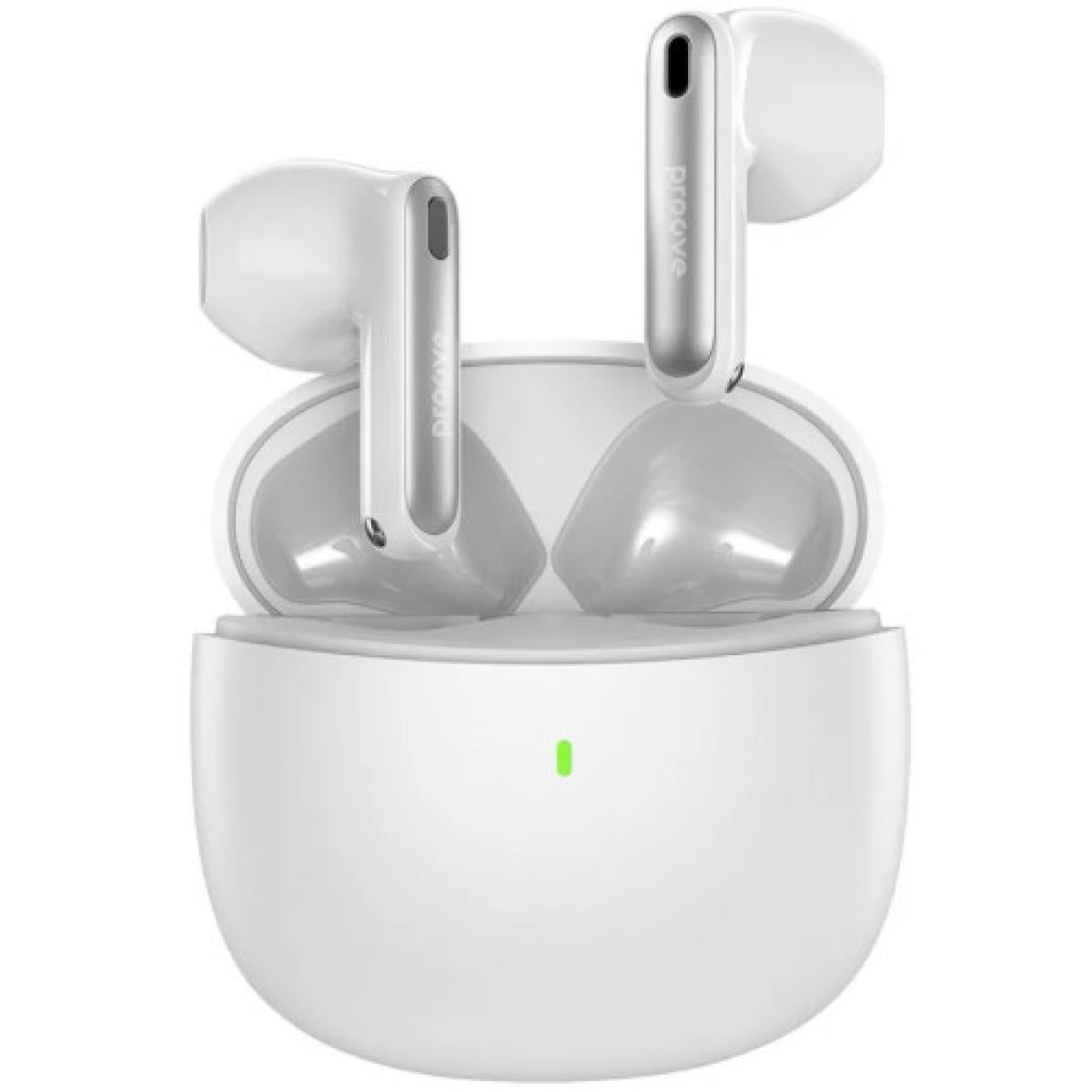 Proove Intro Tws Earphones, Enc, Touch Control, Compa Size, Fast Charging, Ipx4 Water Resistance, Bluetooth 5.3, Up To 6 Hours White