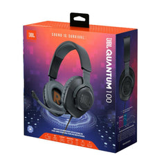 Jbl Quantum 100 Wired Over Ear Gaming Headset with A Detachable Voice Focus Boom Mic