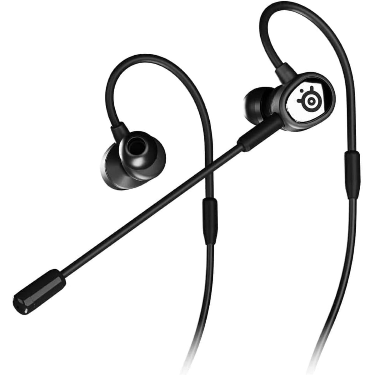 Steelseries Tusq In Ear Wired Mobile Gaming Headset, Dynamic Composite Sound Drivers, Dual Microphone, 3 Sizes Of Best In Class Silicone Ear Tips, 3.5mm Conneor, Black - CompuMe