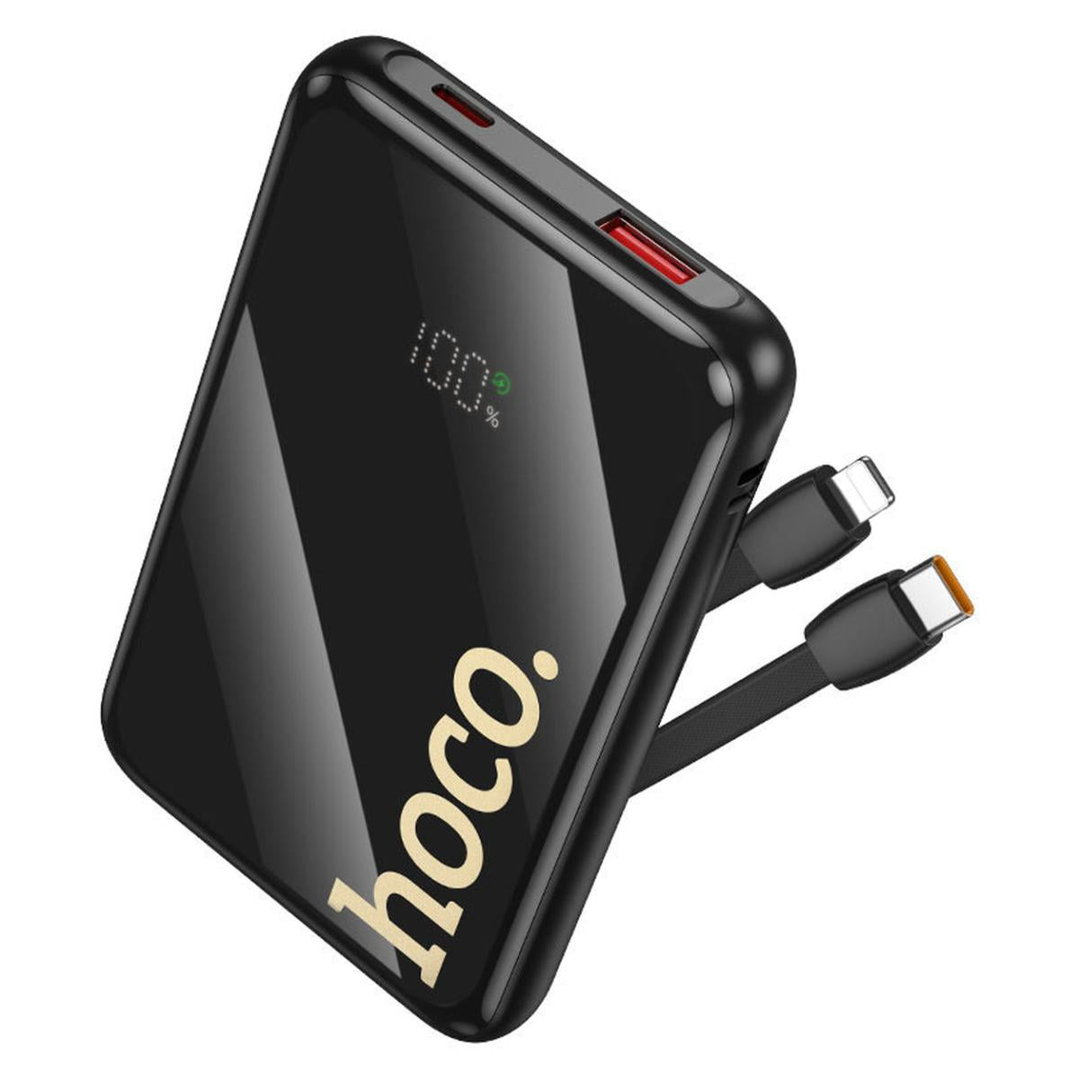 HOCO Q37 Graceful 22.5W + PD20W 10000mAh Power Bank Black with Built-in Cables