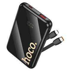 HOCO Q37 Graceful 22.5W + PD20W 10000mAh Power Bank Black with Built-in Cables