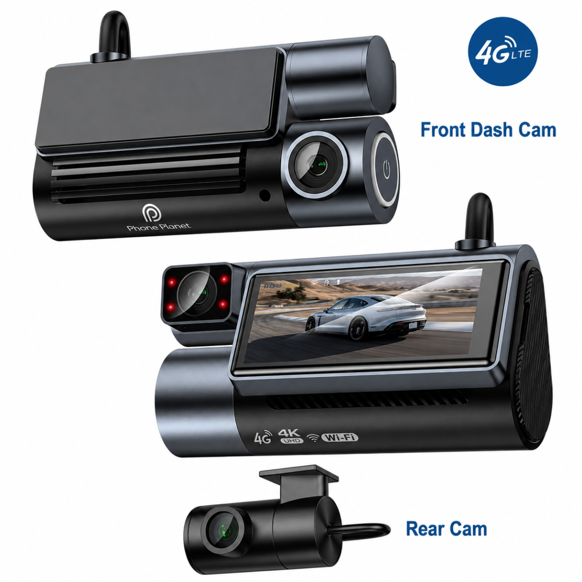 Phone Planet PP-DC07 4G 4K Car Dash Cam with GPS – 158° Wide Angle