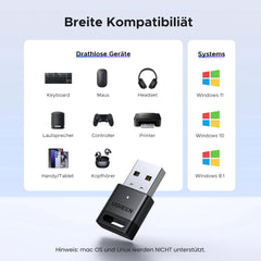 UGREEN 45134 USB BLUETOOTH 5.4 ADAPTER DONGLE RECEIVER EDR & BLE FOR PC