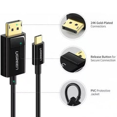 UGREEN USB-C to DisplayPort Cable (1.5m) – 4K@60Hz / 2K@144Hz | Thunderbolt 3/4 Compatible | 50994