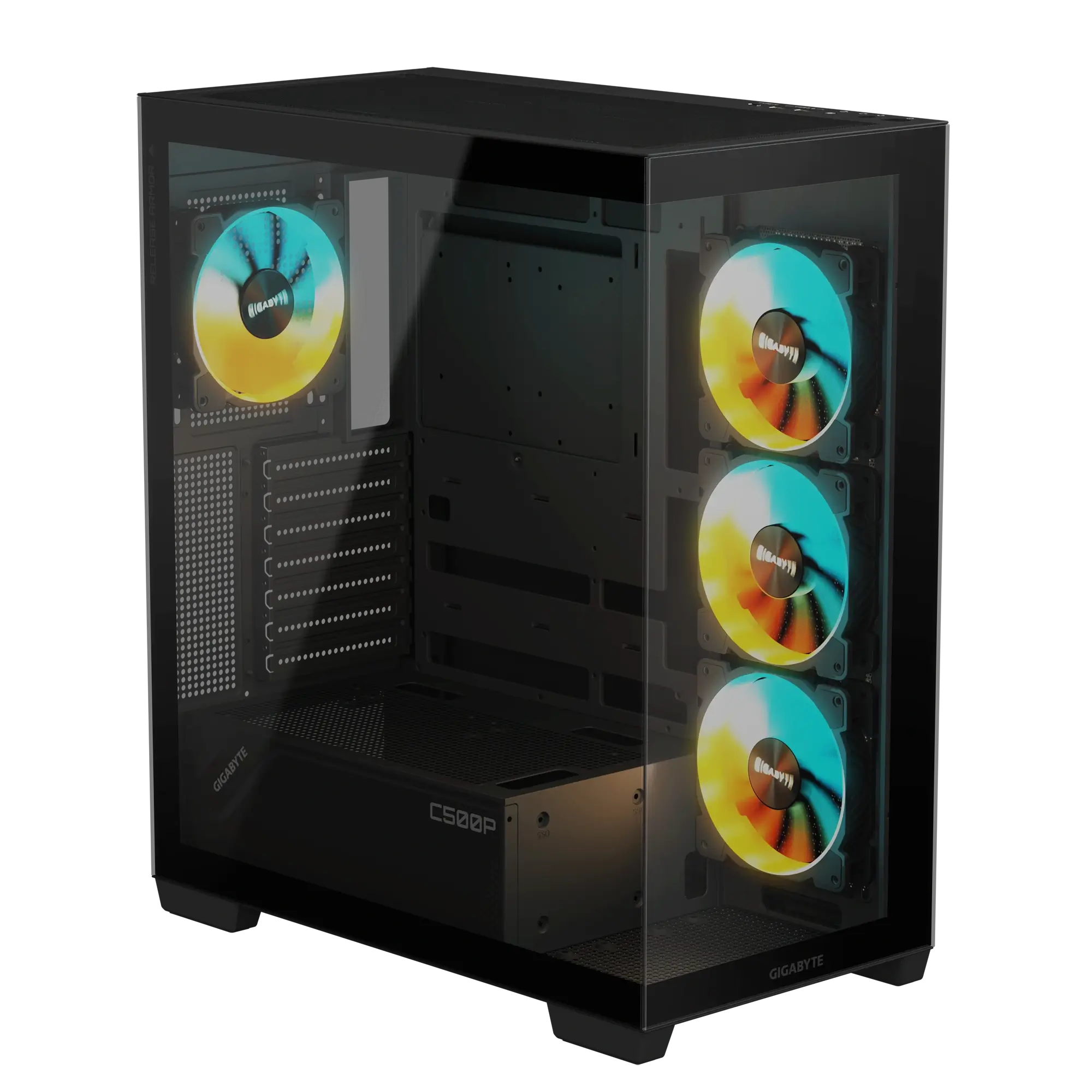 Gigabyte PC case for desktop computer builds and component installation