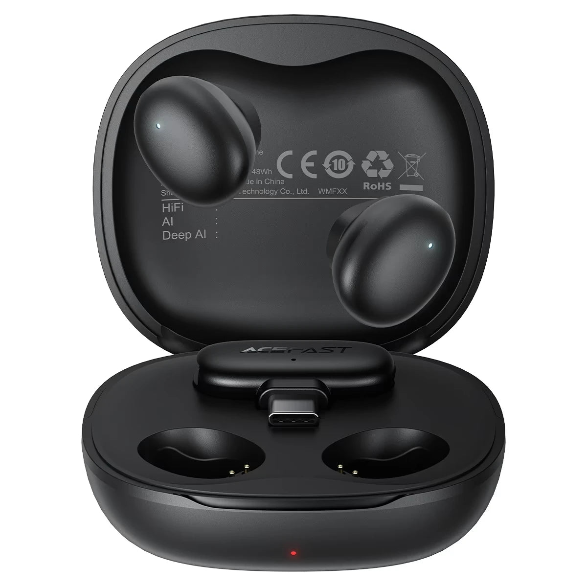 ACEFAST R5 Dual Wireless Lavalier Microphones 48 kHz/24-bit with 3-Mode Noise Reduction – Black