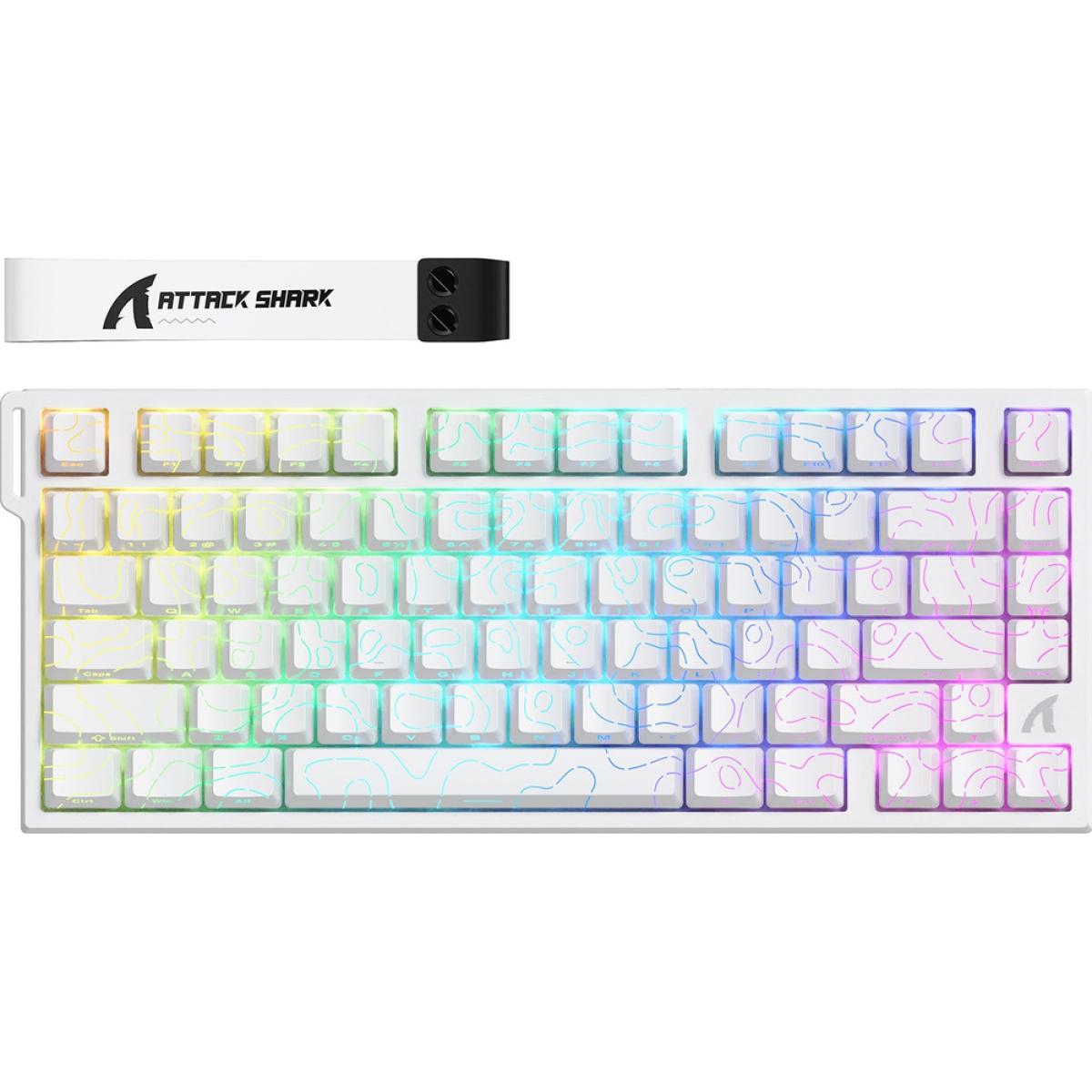 ATTACK SHARK R82 HE 75% Wired Magnetic Gaming Keyboard White Contours