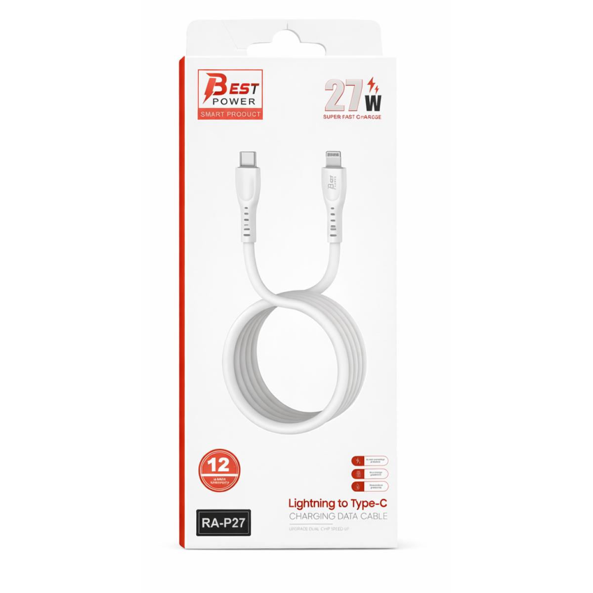 Power RA - P27 27W USB - C to Lightning Fast Charging Cable, USB cable