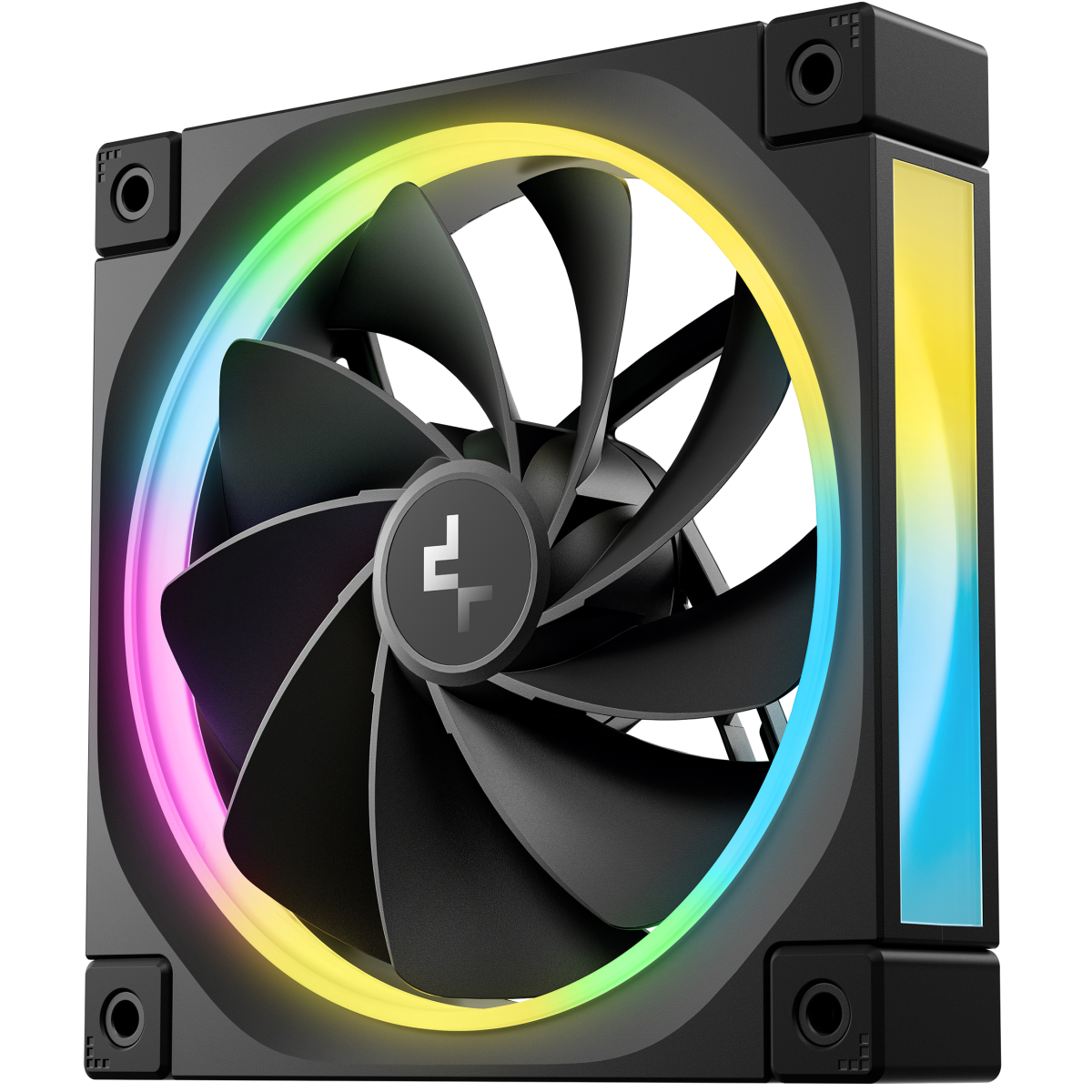 DeepCool FL12R Reversed Fan Blade 120mm Case Fans, 2150 RPM Fan Speed, 55 CFM Fan Airflow, Fluid Dynamic Bearing Type, 4-Pin PWM Fan Connector, Addressable RGB LED, Single Pack, Black DeepCool FL12R Reversed Fan Blade 120mm Case Fans, 2150 RPM Fan Speed, 55 CFM Fan Airflow, Fluid Dynamic Bearing Type, 4-Pin PWM Fan Connector, Addressable RGB LED, Single Pack, Black
